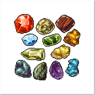 gemstones pixel collection Posters and Art